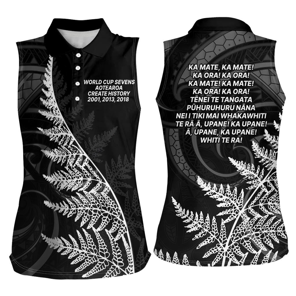 New Zealand Black Fern 7s Women Sleeveless Polo Shirt History World Cup Sevens