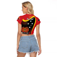 Personalised Papua Niugini Tok Pisin Wik Raglan Cropped T Shirt
