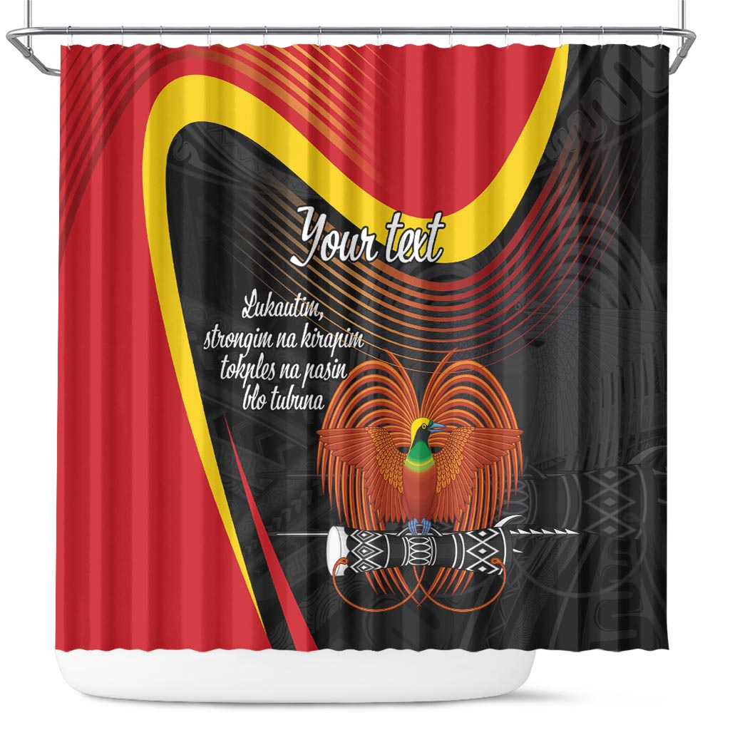 Personalised Papua Niugini Tok Pisin Wik Shower Curtain LT9 Red - Polynesian Pride
