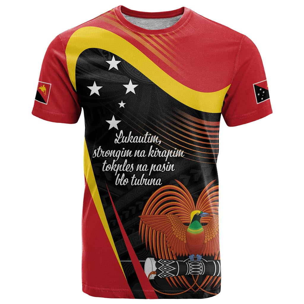Personalised Papua Niugini Tok Pisin Wik T Shirt LT9 Red - Polynesian Pride