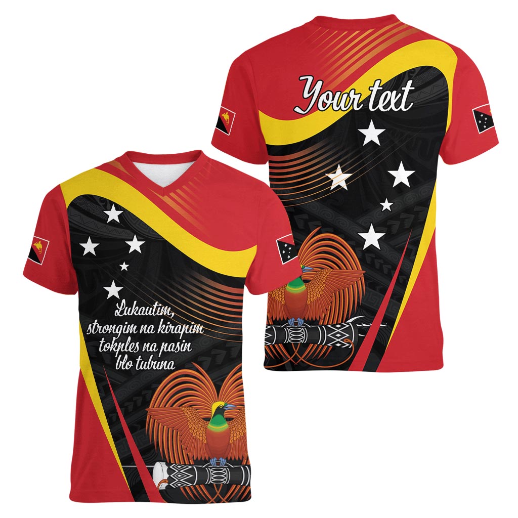 Personalised Papua Niugini Tok Pisin Wik Women V-Neck T-Shirt