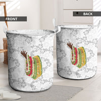Hawaii Lei Kamehameha Laundry Basket Ke'oke'o Seamless Pattern Hibiscus Flower