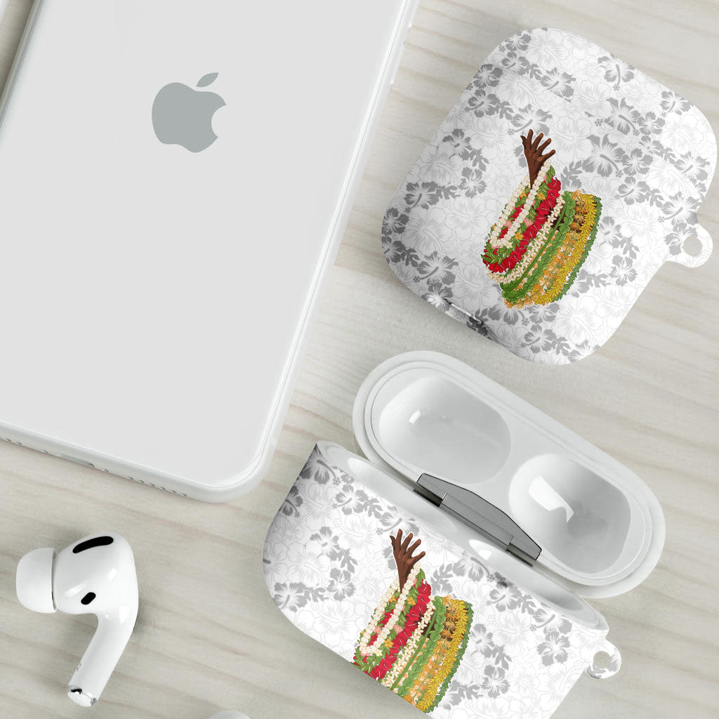 Hawaii Lei Kamehameha AirPods Case Ke'oke'o Seamless Pattern Hibiscus Flower