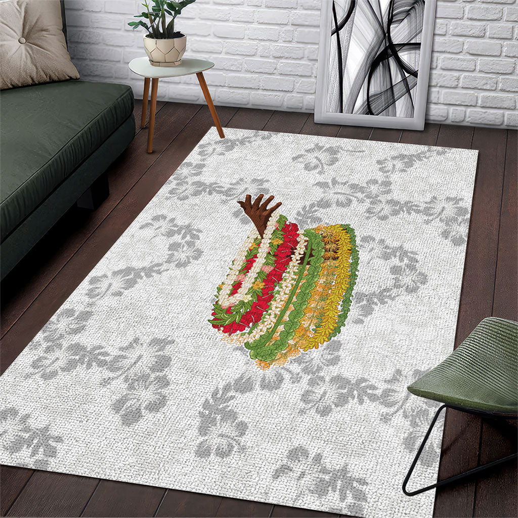 Hawaii Lei Kamehameha Area Rug Ke'oke'o Seamless Pattern Hibiscus Flower