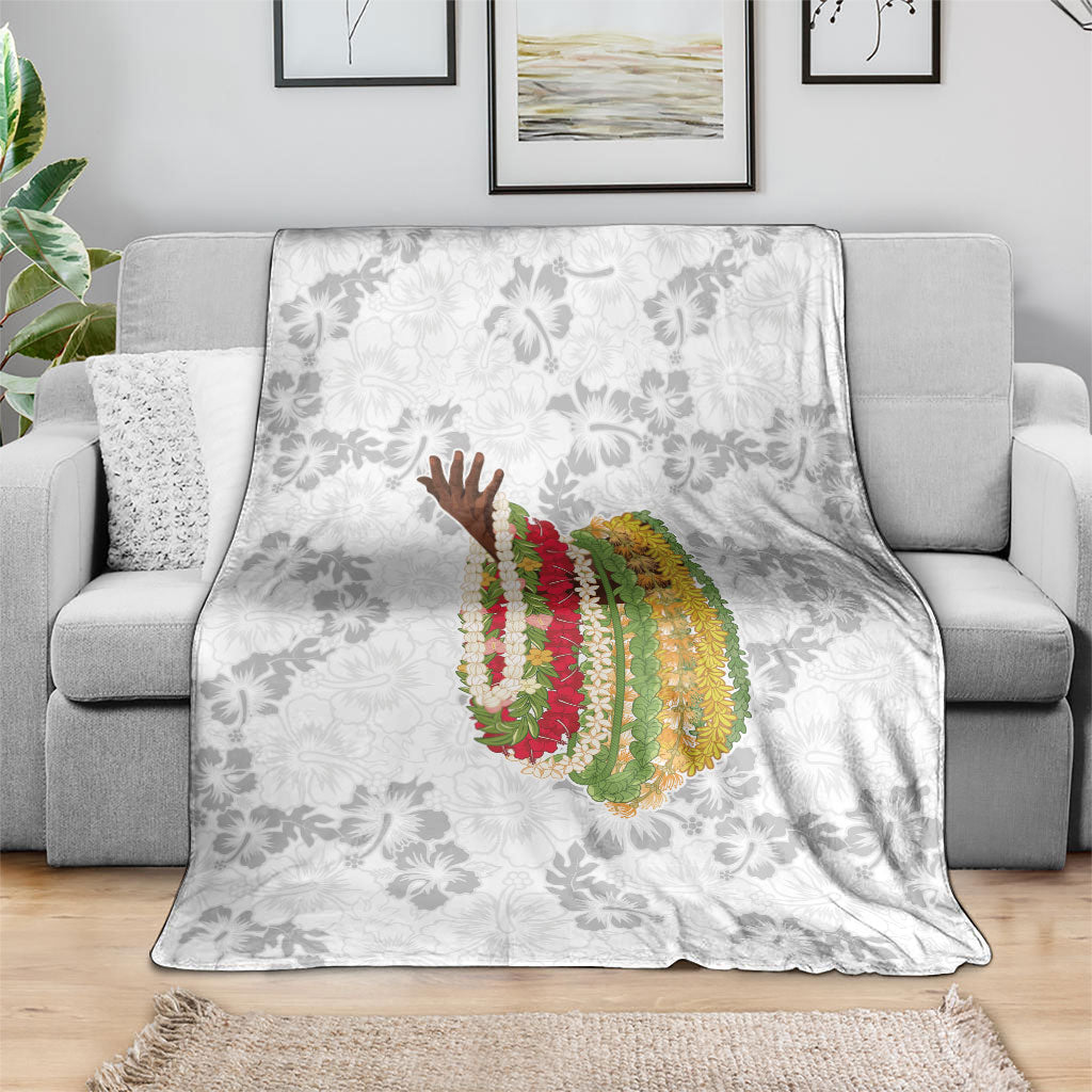 Hawaii Lei Kamehameha Blanket Ke'oke'o Seamless Pattern Hibiscus Flower