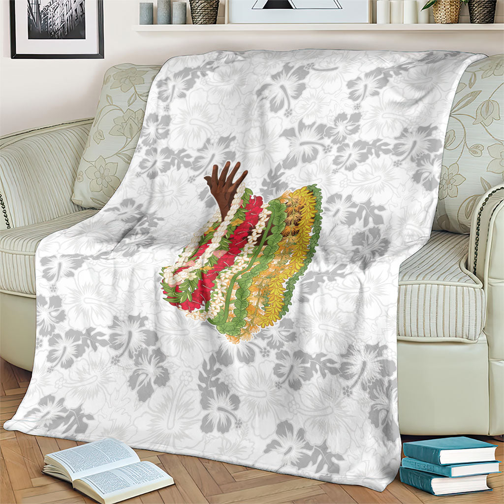 Hawaii Lei Kamehameha Blanket Ke'oke'o Seamless Pattern Hibiscus Flower