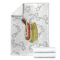 Hawaii Lei Kamehameha Blanket Ke'oke'o Seamless Pattern Hibiscus Flower