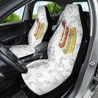 Hawaii Lei Kamehameha Car Seat Cover Ke'oke'o Seamless Pattern Hibiscus Flower