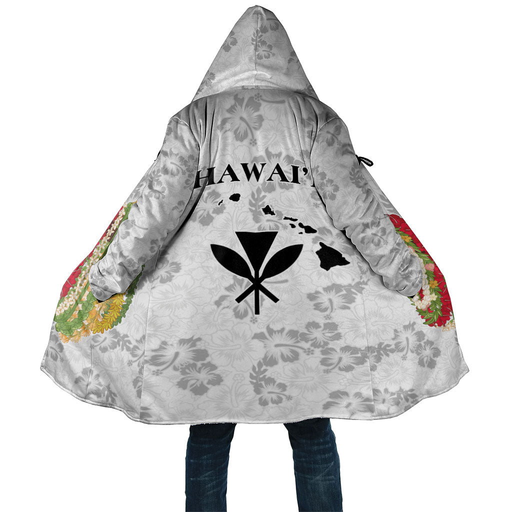 Hawaii Lei Kamehameha Cloak Ke'oke'o Seamless Pattern Hibiscus Flower LT9 Unisex White - Polynesian Pride
