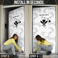 Hawaii Lei Kamehameha Door Cover Ke'oke'o Seamless Pattern Hibiscus Flower