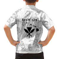 Hawaii Lei Kamehameha Family Matching Mermaid Dress and Hawaiian Shirt Ke'oke'o Seamless Pattern Hibiscus Flower