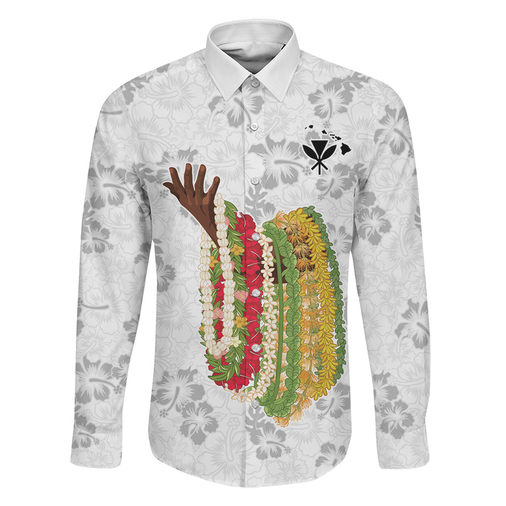 Hawaii Lei Kamehameha Family Matching Summer Maxi Dress and Hawaiian Shirt Ke'oke'o Seamless Pattern Hibiscus Flower