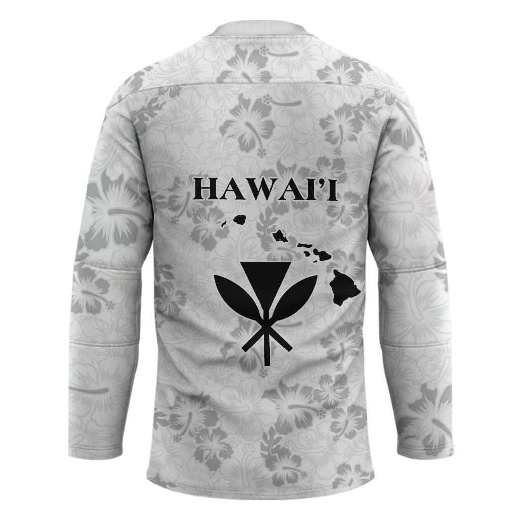Hawaii Lei Kamehameha Hockey Jersey Ke'oke'o Seamless Pattern Hibiscus Flower