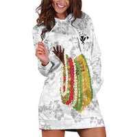 Hawaii Lei Kamehameha Hoodie Dress Ke'oke'o Seamless Pattern Hibiscus Flower