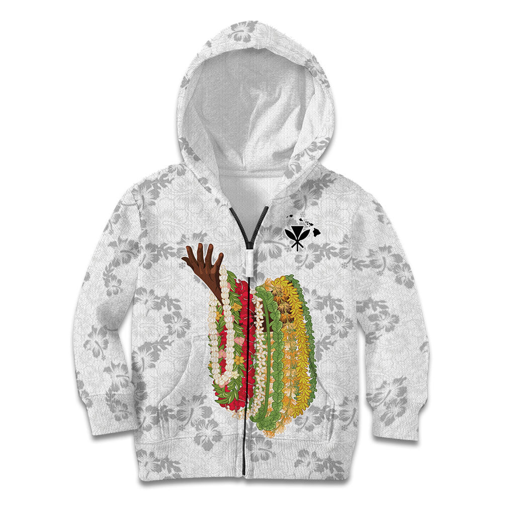 Hawaii Lei Kamehameha Kid Hoodie Ke'oke'o Seamless Pattern Hibiscus Flower