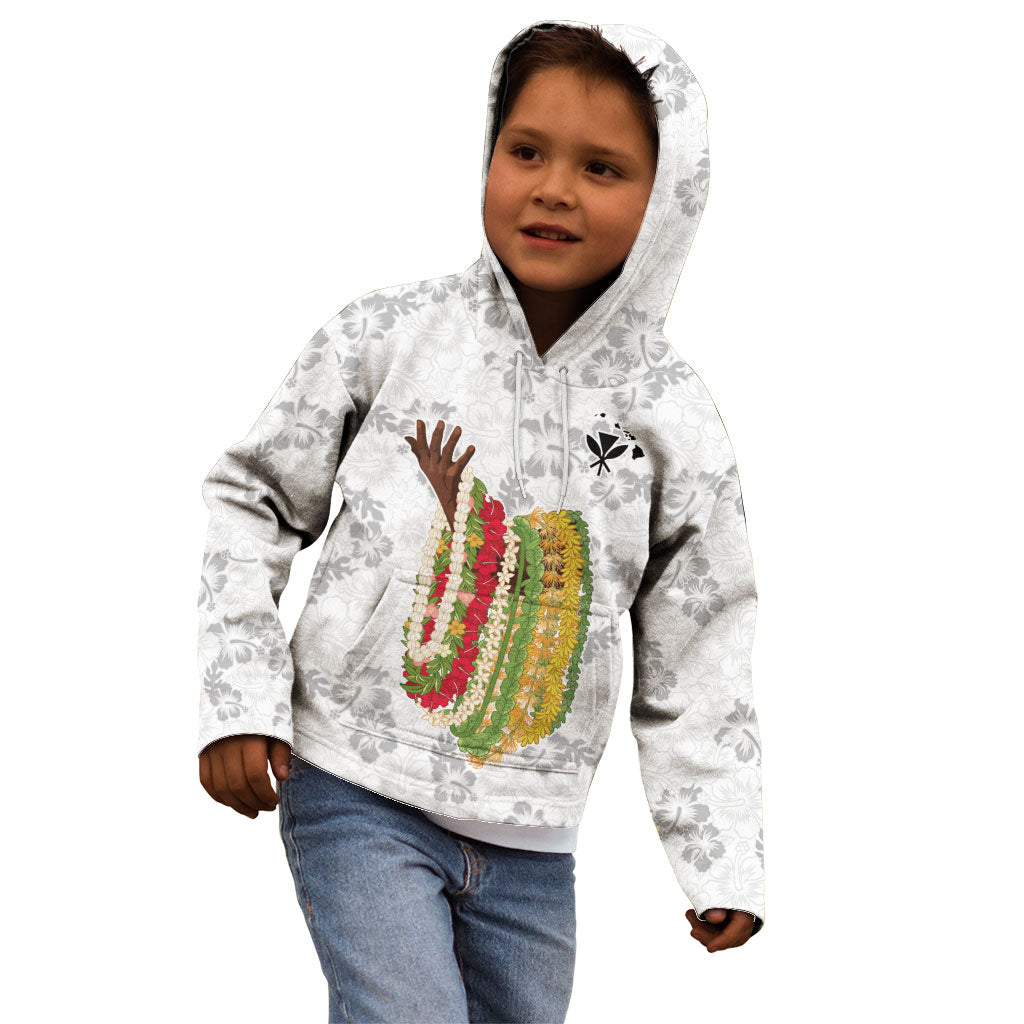 Hawaii Lei Kamehameha Kid Hoodie Ke'oke'o Seamless Pattern Hibiscus Flower