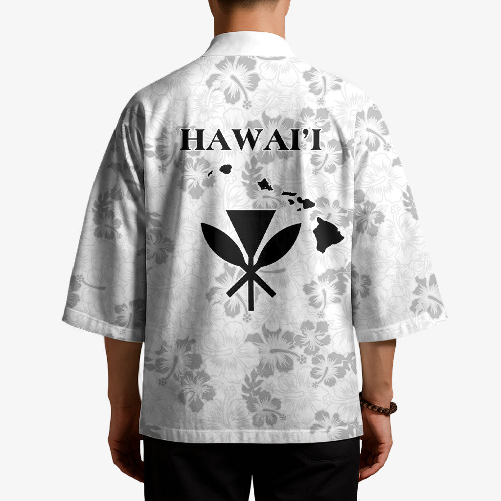 Hawaii Lei Kamehameha Kimono Ke'oke'o Seamless Pattern Hibiscus Flower