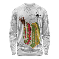 Hawaii Lei Kamehameha Long Sleeve Shirt Ke'oke'o Seamless Pattern Hibiscus Flower