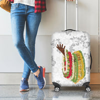 Hawaii Lei Kamehameha Luggage Cover Ke'oke'o Seamless Pattern Hibiscus Flower