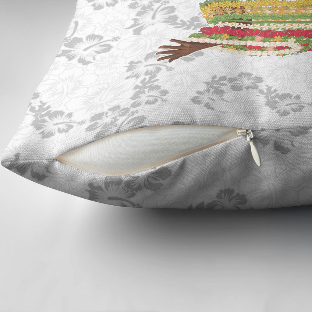 Hawaii Lei Kamehameha Pillow Cover Ke'oke'o Seamless Pattern Hibiscus Flower