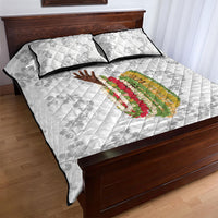 Hawaii Lei Kamehameha Quilt Bed Set Ke'oke'o Seamless Pattern Hibiscus Flower