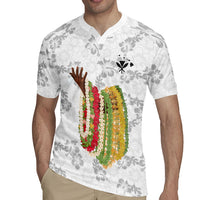 Hawaii Lei Kamehameha Rugby Jersey Ke'oke'o Seamless Pattern Hibiscus Flower