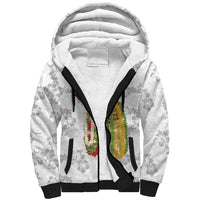 Hawaii Lei Kamehameha Sherpa Hoodie Ke'oke'o Seamless Pattern Hibiscus Flower