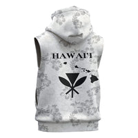 Hawaii Lei Kamehameha Sleeveless Hoodie Ke'oke'o Seamless Pattern Hibiscus Flower