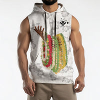 Hawaii Lei Kamehameha Sleeveless Hoodie Ke'oke'o Seamless Pattern Hibiscus Flower