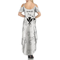 Hawaii Lei Kamehameha Summer Maxi Dress Ke'oke'o Seamless Pattern Hibiscus Flower