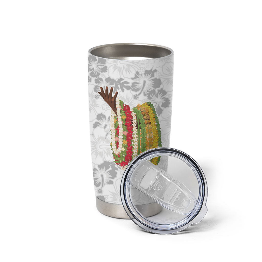 Hawaii Lei Kamehameha Tumbler Cup Ke'oke'o Seamless Pattern Hibiscus Flower