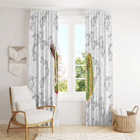 Hawaii Lei Kamehameha Window Curtain Ke'oke'o Seamless Pattern Hibiscus Flower