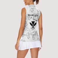 Hawaii Lei Kamehameha Women Sleeveless Polo Shirt Ke'oke'o Seamless Pattern Hibiscus Flower