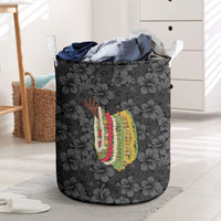 Hawaii Lei Kamehameha Laundry Basket Ele'ele Seamless Pattern Hibiscus Flower