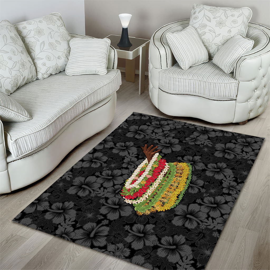 Hawaii Lei Kamehameha Area Rug Ele'ele Seamless Pattern Hibiscus Flower