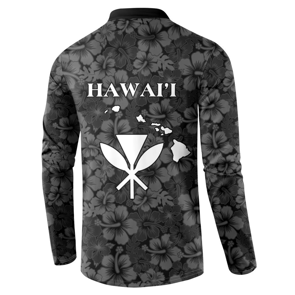 Hawaii Lei Kamehameha Button Sweatshirt Ele'ele Seamless Pattern Hibiscus Flower
