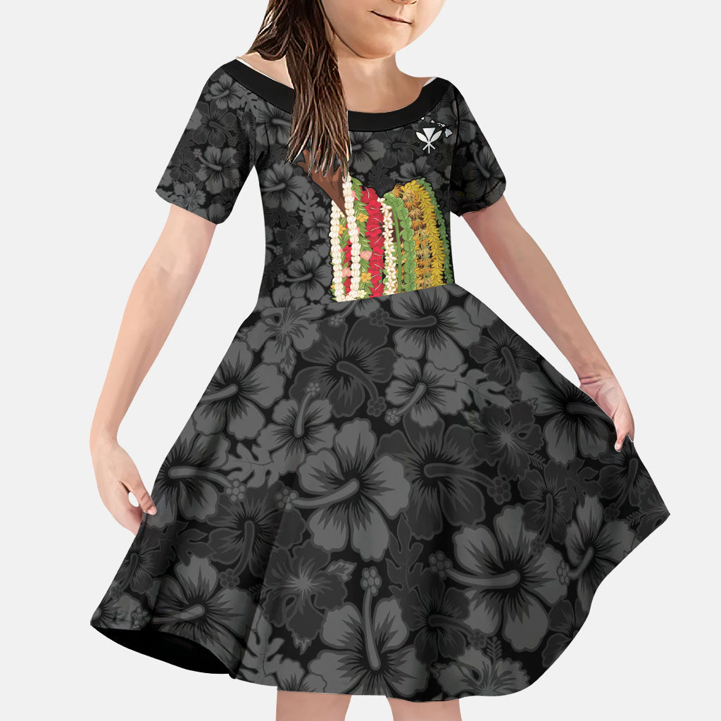 Hawaii Lei Kamehameha Family Matching Tank Maxi Dress and Hawaiian Shirt Ele'ele Seamless Pattern Hibiscus Flower