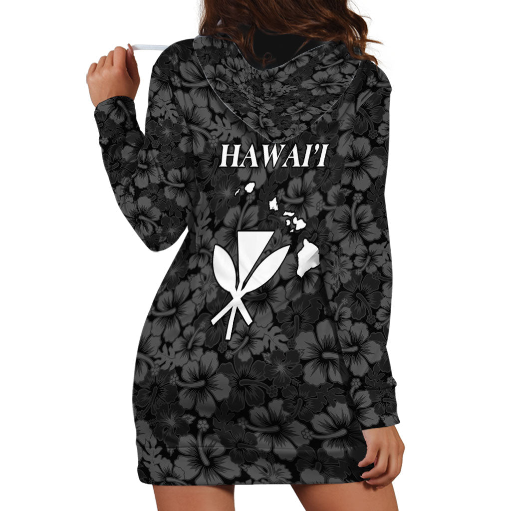 Hawaii Lei Kamehameha Hoodie Dress Ele'ele Seamless Pattern Hibiscus Flower