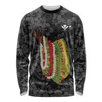 Hawaii Lei Kamehameha Long Sleeve Shirt Ele'ele Seamless Pattern Hibiscus Flower
