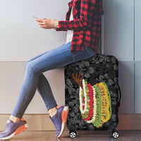 Hawaii Lei Kamehameha Luggage Cover Ele'ele Seamless Pattern Hibiscus Flower