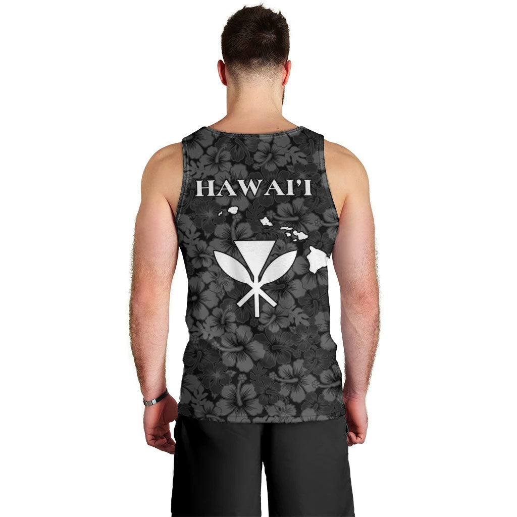 Hawaii Lei Kamehameha Men Tank Top Ele'ele Seamless Pattern Hibiscus Flower
