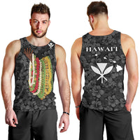 Hawaii Lei Kamehameha Men Tank Top Ele'ele Seamless Pattern Hibiscus Flower
