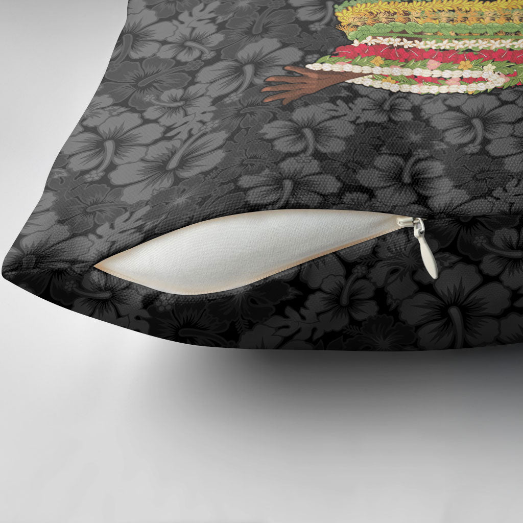 Hawaii Lei Kamehameha Pillow Cover Ele'ele Seamless Pattern Hibiscus Flower