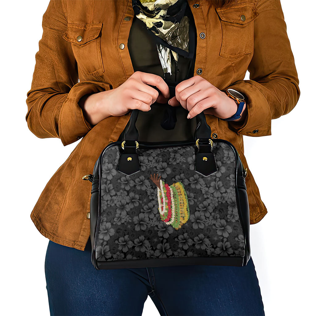 Hawaii Lei Kamehameha Shoulder Handbag Ele'ele Seamless Pattern Hibiscus Flower