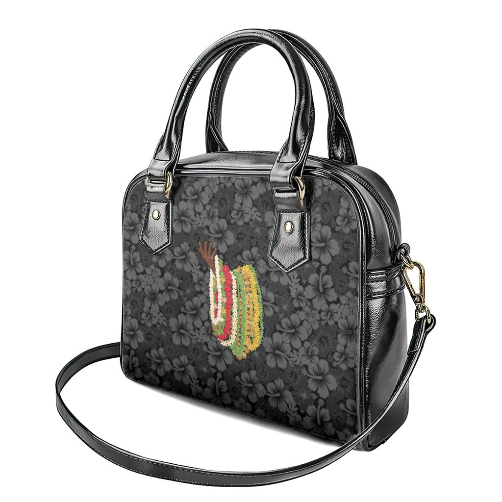 Hawaii Lei Kamehameha Shoulder Handbag Ele'ele Seamless Pattern Hibiscus Flower