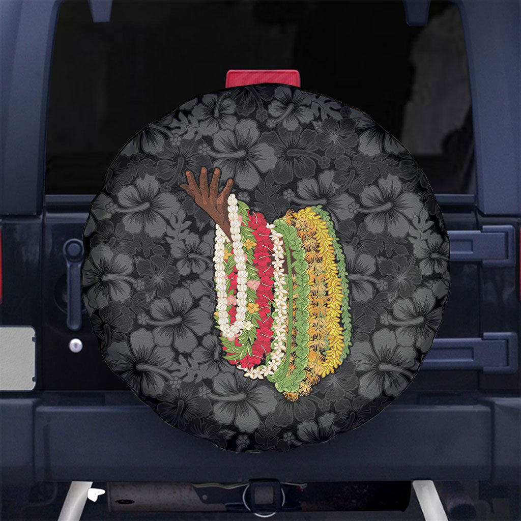 Hawaii Lei Kamehameha Spare Tire Cover Ele'ele Seamless Pattern Hibiscus Flower