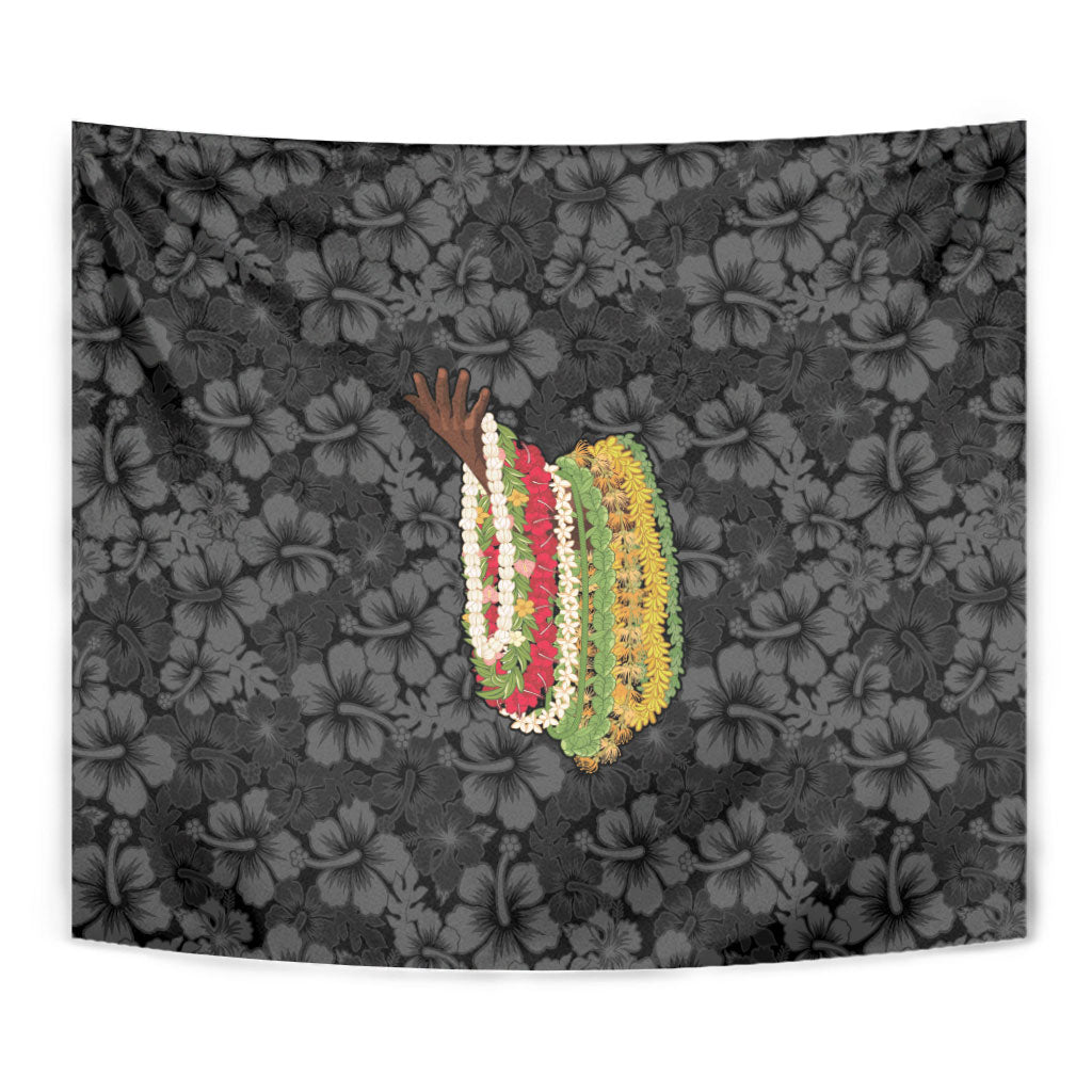 Hawaii Lei Kamehameha Tapestry Ele'ele Seamless Pattern Hibiscus Flower