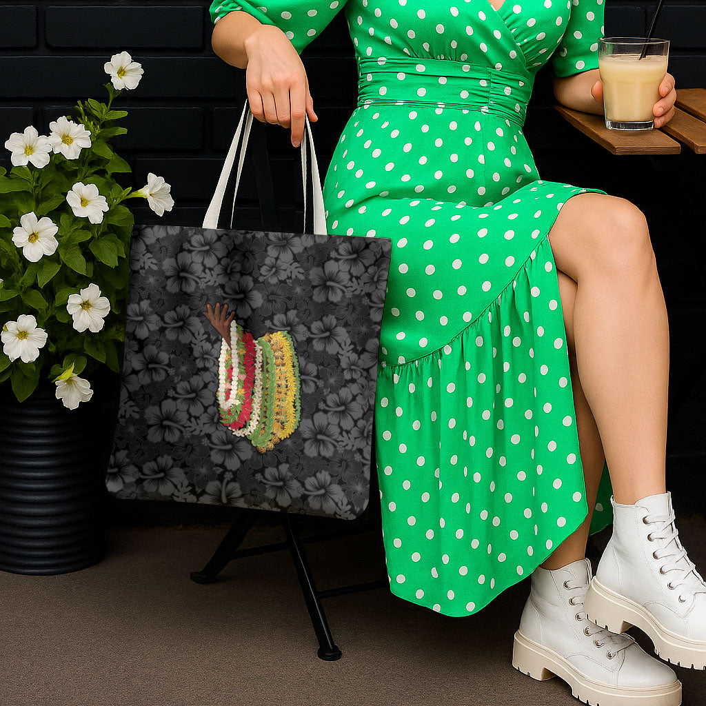 Hawaii Lei Kamehameha Tote Bag Ele'ele Seamless Pattern Hibiscus Flower