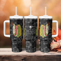 Hawaii Lei Kamehameha Tumbler With Handle Ele'ele Seamless Pattern Hibiscus Flower