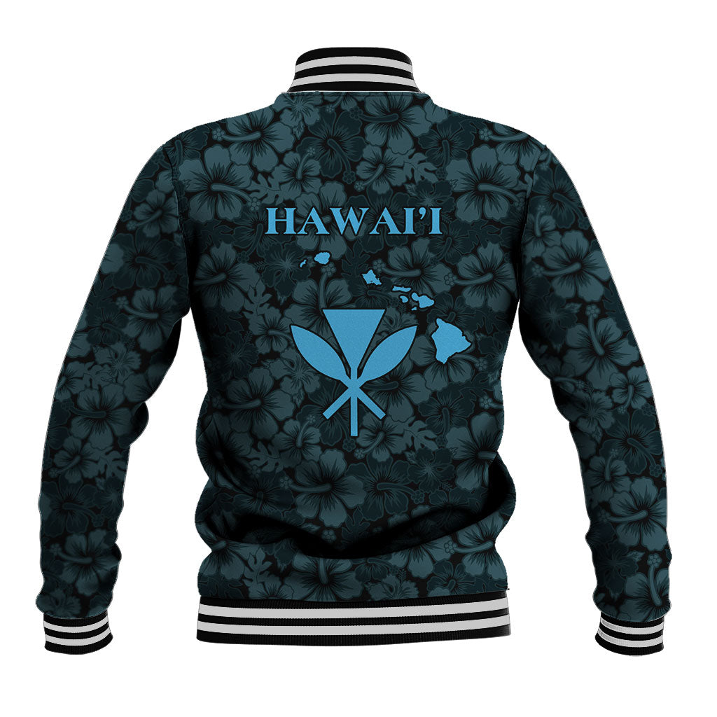 Hawaii Lei Kamehameha Baseball Jacket Uliuli Seamless Pattern Hibiscus Flower